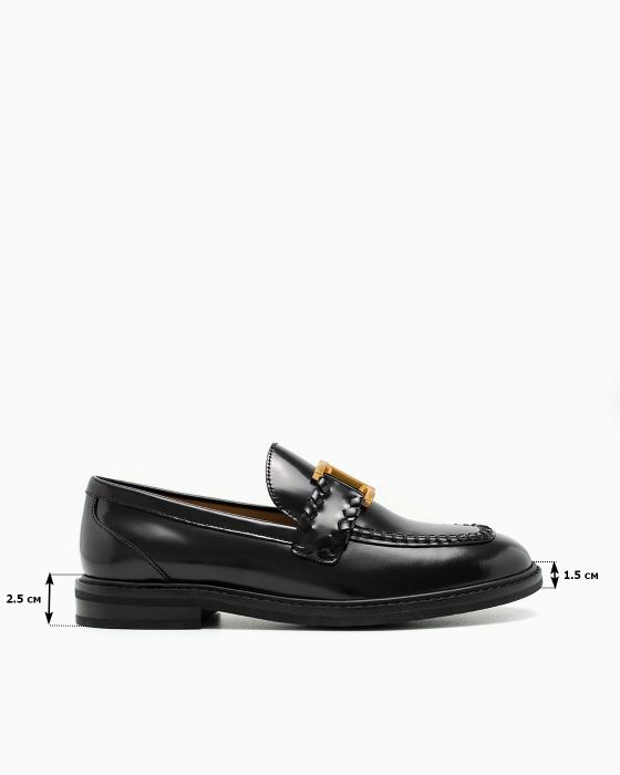 Лоферы ROU с косичкой и пряжкой
