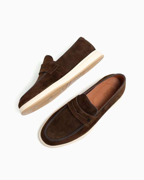 Лоферы ROU спортивные в замше