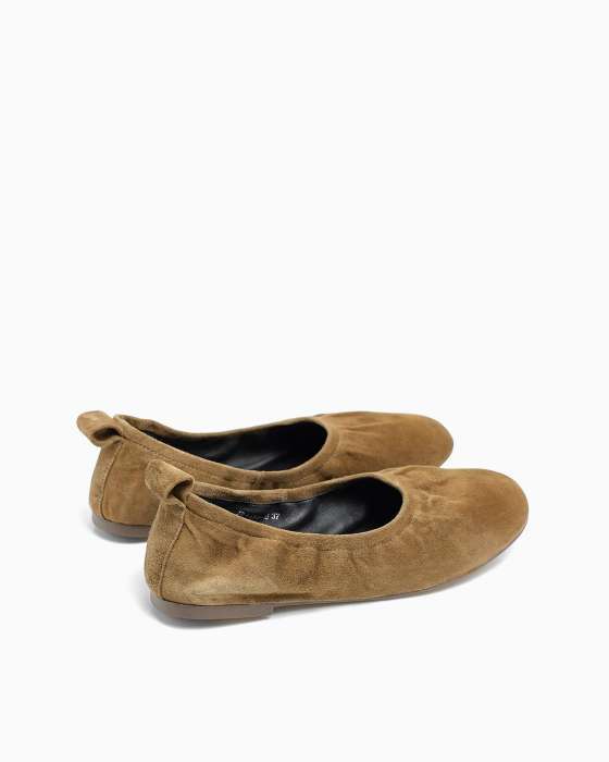 Балетки ROU на резинке замшевые