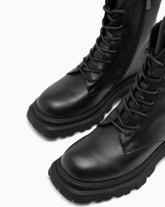 Ботинки  ROU с квадратной подошвой утепленные