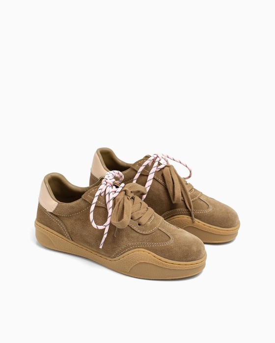 Кеды ROU с двойной шнуровкой замшевые