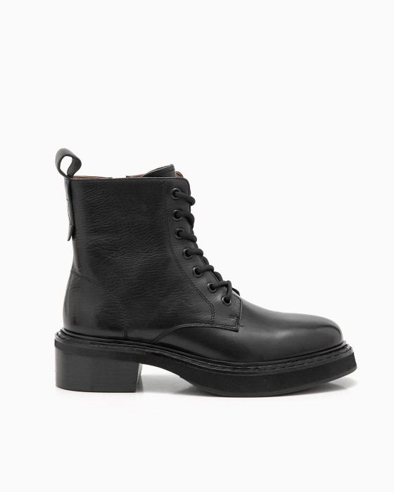 Черные брутальные ботинки  ROU на шнуровке и кожаной подкладке